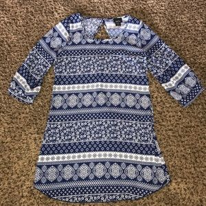Rue 21 Blue Print Mini Dress. Size Small.